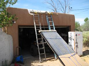 lifting solar panel to roof