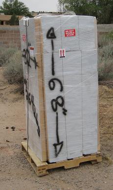 solar hot water tank as shipped