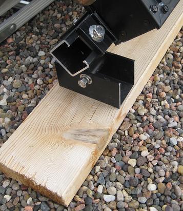 footer and mounting hardware bolted to roof